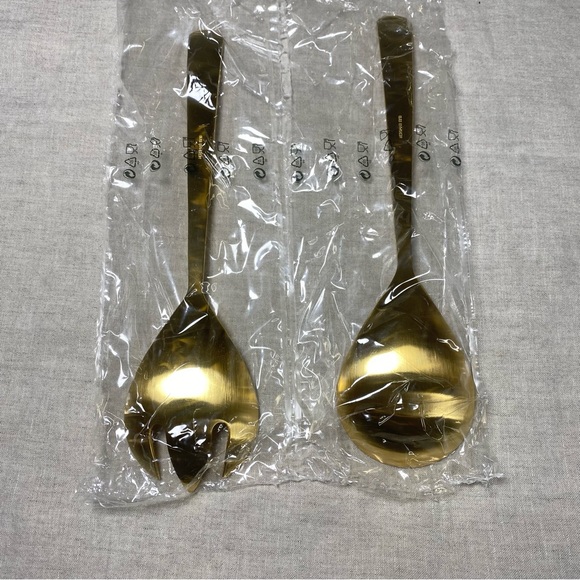 Herdmar Canvas Stainless Steel 18/10 Gold Finish Salad Serving Utensil Set NEW - Picture 2 of 4